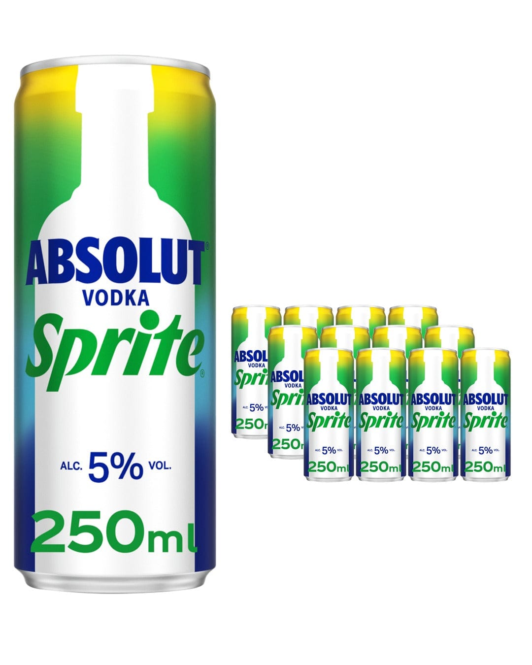 Absolut Vodka & Sprite Premixed Drink Multipack, 12 x 250 ml