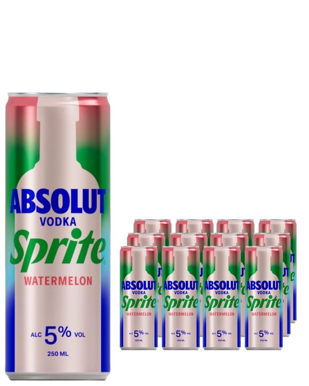 Absolut Vodka Sprite & Watermelon Premixed Drink Multipack, 12 x 250 ml