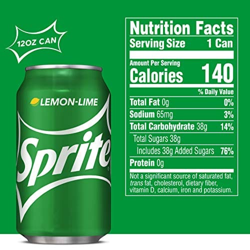 Sprite Lemon Lime Soda Soft Drinks, 12 fl oz, 12 Pack